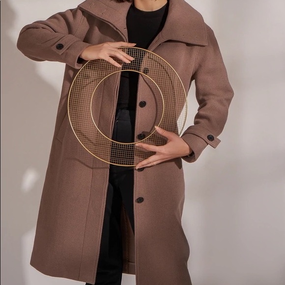 Zavi Pecan Wool Coat - Picture 3 of 5